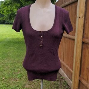 Moda International Purple Fitted Buttoned Blouse